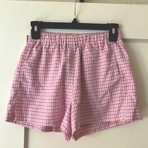 Brandy Melville pink plaid shorts